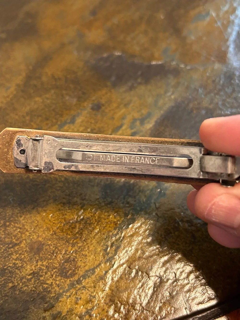Vintage Made in France 🇫🇷 Copper-Tone Engraved Hair Barrette